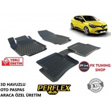 Renault Clio 4 3D Havuzlu Oto Paspas Seti Perflex Marka 2012-2016