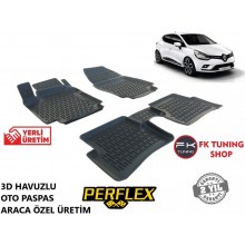 Renault Clio 4 3D Havuzlu Oto Paspas Seti Perflex Marka 2016 ve üzeri