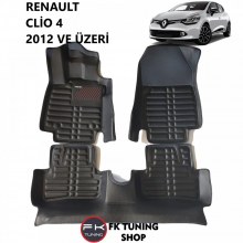 Renault Clio 4 5D Havuzlu Paspas Seti Deluxrider Siyah Renk 2012-2019 KAMPANYA