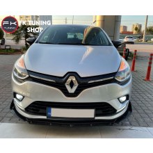 Renault Clio 4 Ön Tampon Eki Kanatlı Lip 3 Parça (pianoblack-plastik