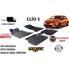 Renault Clio 5 3D Havuzlu Oto Paspas Seti Perflex 2020 ve üzeri