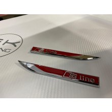 S LİNE LOGO ÇAMURLUK LOGOSU YAPIŞTIRMALI METAL Kırmızı (2 adet)