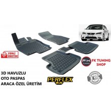 Seat Leon 3D Havuzlu Oto Paspas Seti Perflex Marka 2013 ve üzeri