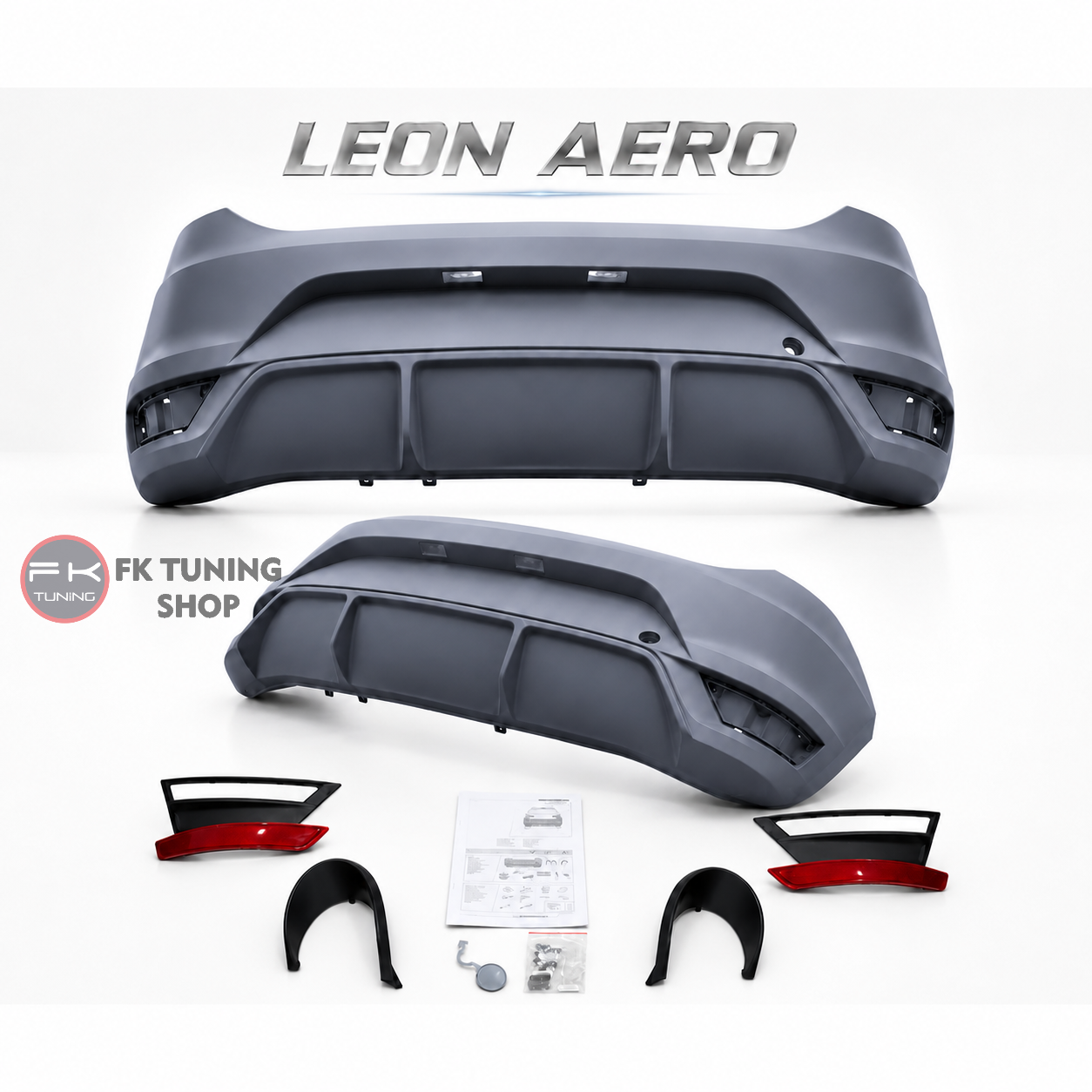 Seat Leon Aero Arka Tampon Seti (Boyasız - İthal Plastik) 2012-2020