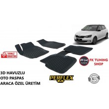 Skoda Fabia 3D Havuzlu Oto Paspas Seti Perflex Marka 2014 ve üzeri
