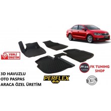 Skoda Rapid 3D Havuzlu Oto Paspas Seti Perflex Marka 2013 ve üzeri
