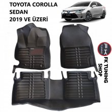 Toyota Corolla Hybrid 5D Havuzlu Paspas Seti Deluxrider Siyah Renk 2019 ve üzeri