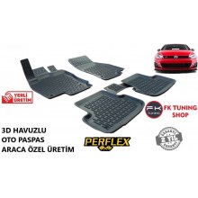 Volkswagen Golf 7 3D Havuzlu Oto Paspas Seti Perflex Marka 2013 ve üzeri