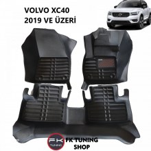 Volvo XC40 5D Havuzlu Paspas Seti Deluxrider Siyah Renk 2019 ve üzeri
