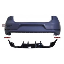 VW Golf 7 Uyumlu 7.5 R Arka Tampon Seti (Boyasız - İthal Plastik)