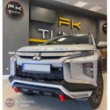 Mitsubishi L200 Ön Tampon Koruması Gündüz Ledli (2019 ve üzeri) kırmızı detay