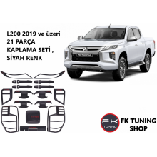 MITSUBISHI L200 MAT SİYAH KAPLAMA SETİ 2019 ve üzeri 21 PARÇA