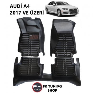 Audi A4 5D Havuzlu Paspas Seti Neo Siyah Renk 2017 ve üzeri