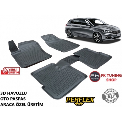 Fiat Egea Hatcback 3D Havuzlu Oto Paspas Seti Perflex Marka 2016 ve üz.