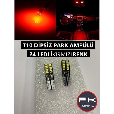 KIRMIZI T10 LED AMPÜL 24 LEDLİ PARK-PLAKA-İÇ AYDINLATMA-GERİ VİTES