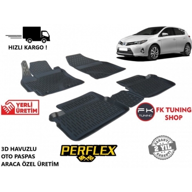 Toyota Auris 3D Havuzlu Oto Paspas Seti Perflex 2012-2018
