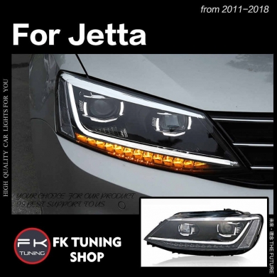 Volkswagen Jetta B8 Dizayn Çift U Led Kayar Sinyalli Far (2011-2018)